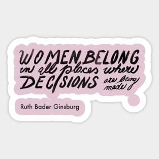 Ruth Bader Ginsburg Handwritten Quote Sticker